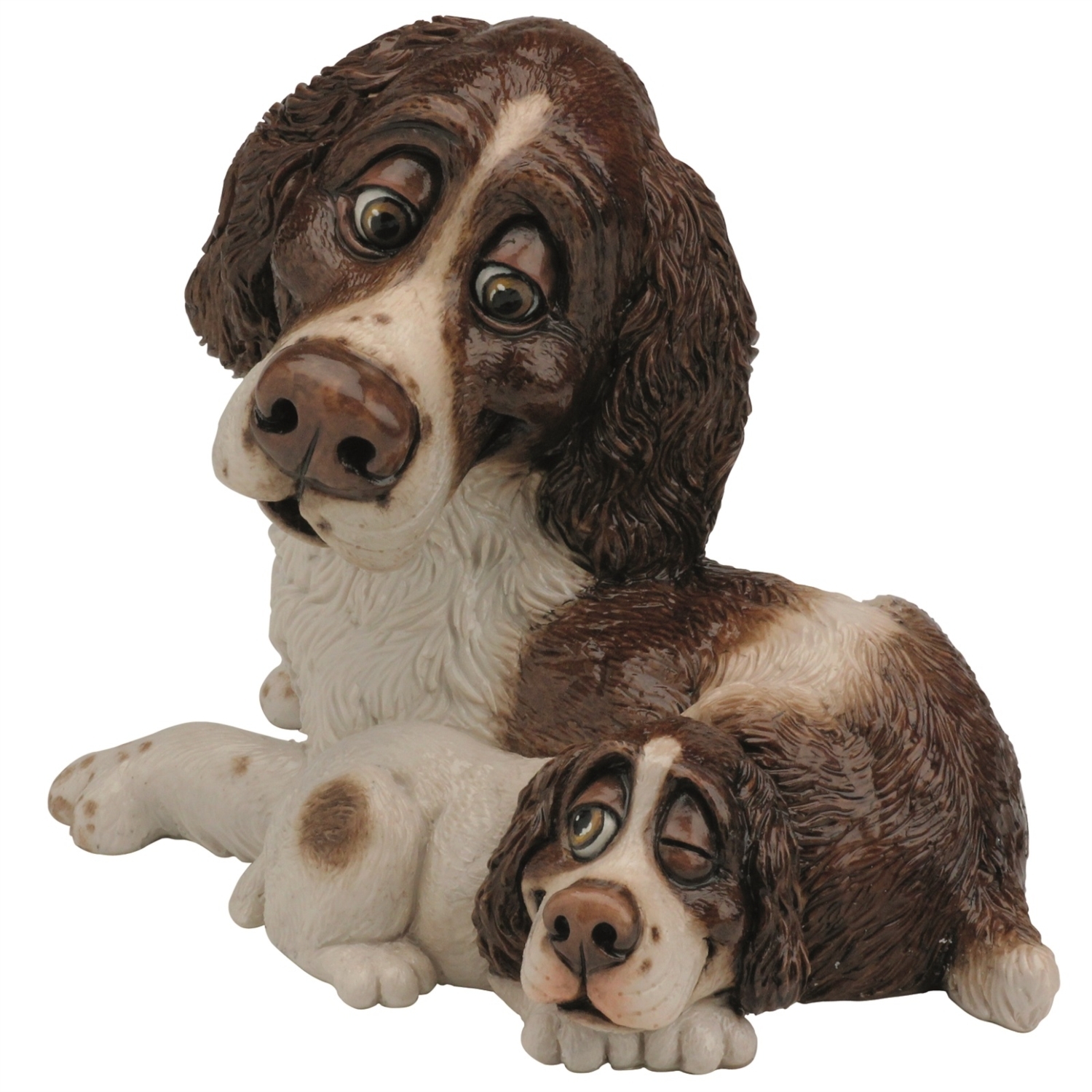 Thumbnail for   Dog Figurine Collectable Springer Spaniel and Pup 16cmH Gifted Boxed and Designed and Created in the UK
