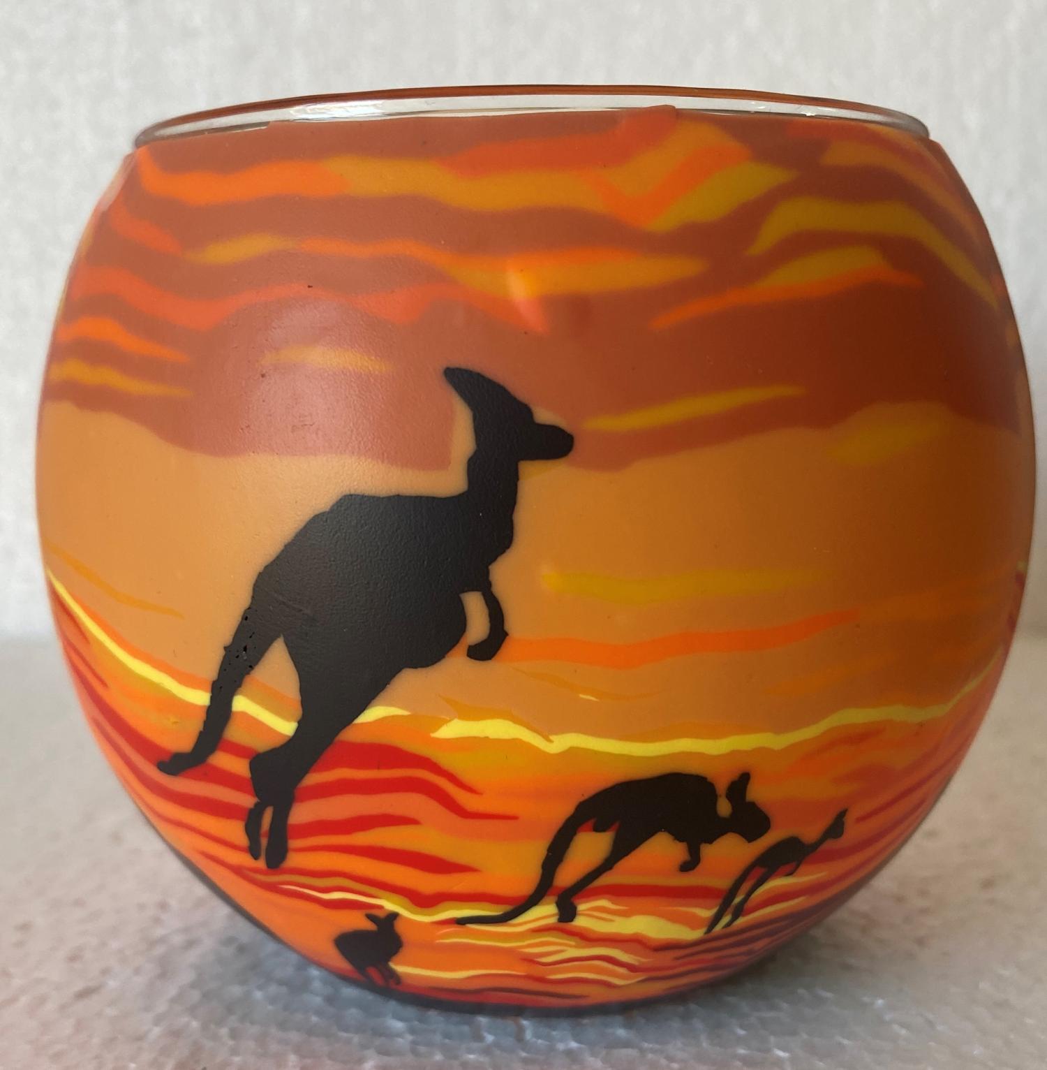 Thumbnail for  Glowing Glass Candle Holder Kangaroo Gift Boxed