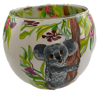 Thumbnail for  Glowing Glass Candle Holder Koala and Flowing Gum Gift Boxed