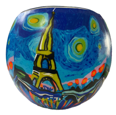 Thumbnail for Glowing Glass Candle Holder Paris city by Night Gift Boxed