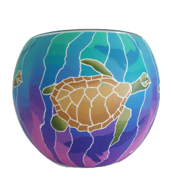 Thumbnail for  Glowing Glass Candle Holder Turtles  The colors create a unique Ambience Gift Boxed