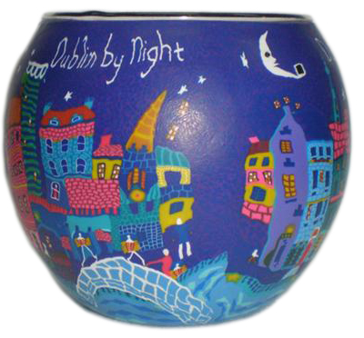Thumbnail for A1535 Glowing Glass Candle Holder City By Night