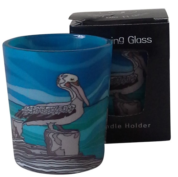 Thumbnail for Tealight Holder Glass Votive Pelican Gift Boxed