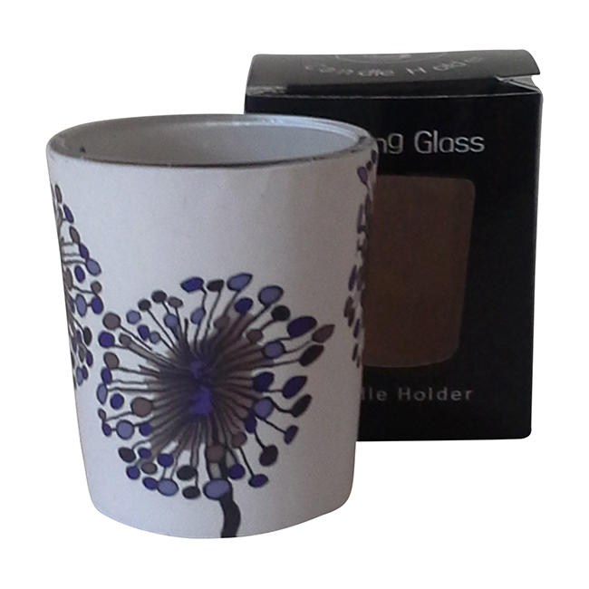 Thumbnail for Tealilght Holder Glass Votive Flower   Gift Boxed