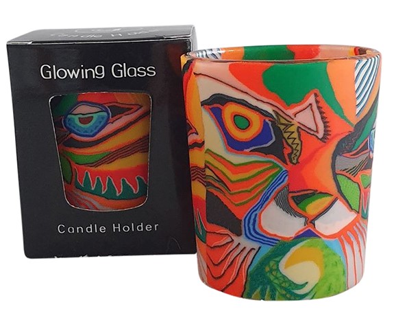 Thumbnail for Tealight Holder Glass Votive Abstract Loin Head Gift Boxed